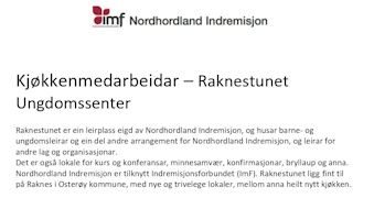 Ledig stilling på Raknestunet